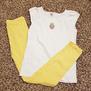Gymboree rhinestones strawberry top and leggings.